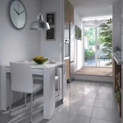 Tavolo consolle allungabile 52/238cm moderno nobilitato bianco opaco Virginia