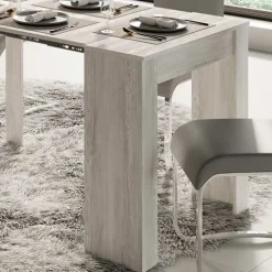 Tavolo consolle allungabile 54/252cm moderno bianco frassinato Violette