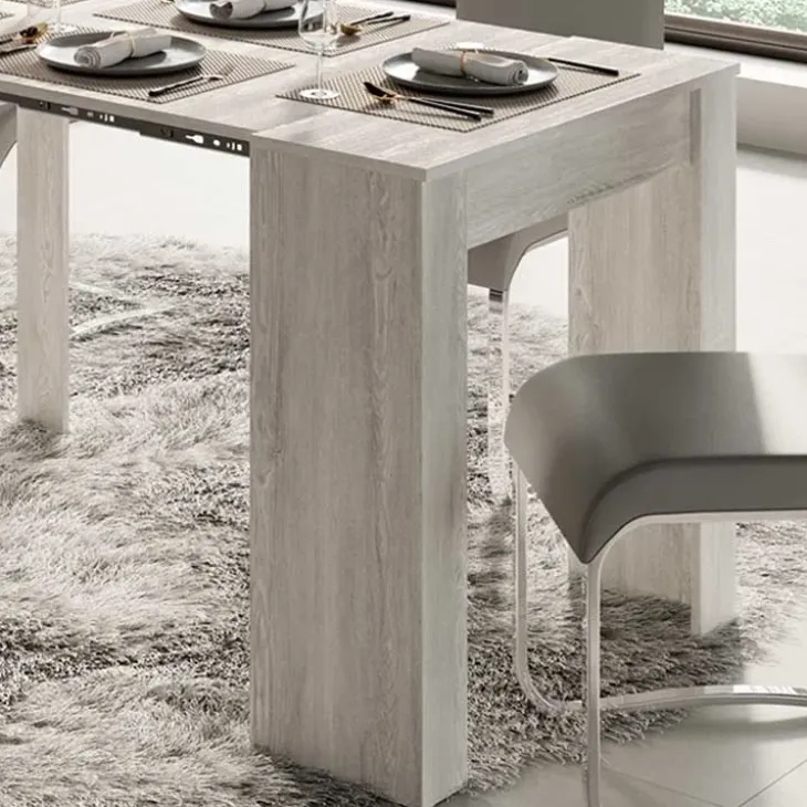 Tavolo consolle allungabile 54/252cm moderno bianco frassinato Violette
