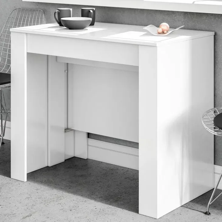 Tavolo consolle allungabile 51/237cm bianco lucido Asia Gihome®