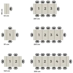 Tavolo consolle allungabile 50-300cm bianco frassinato Zenzero