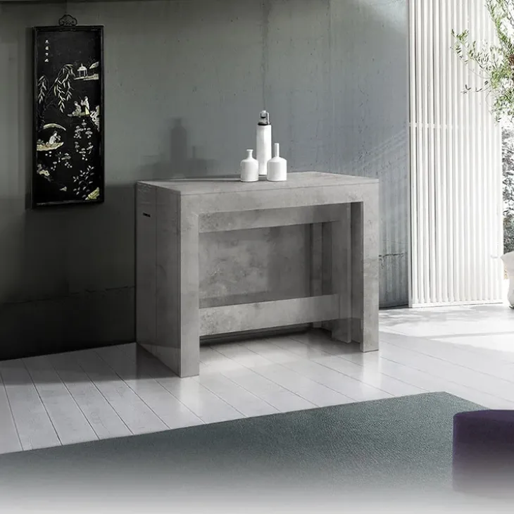 Tavolo consolle allungabile 50-300cm grigio cemento Zenzero