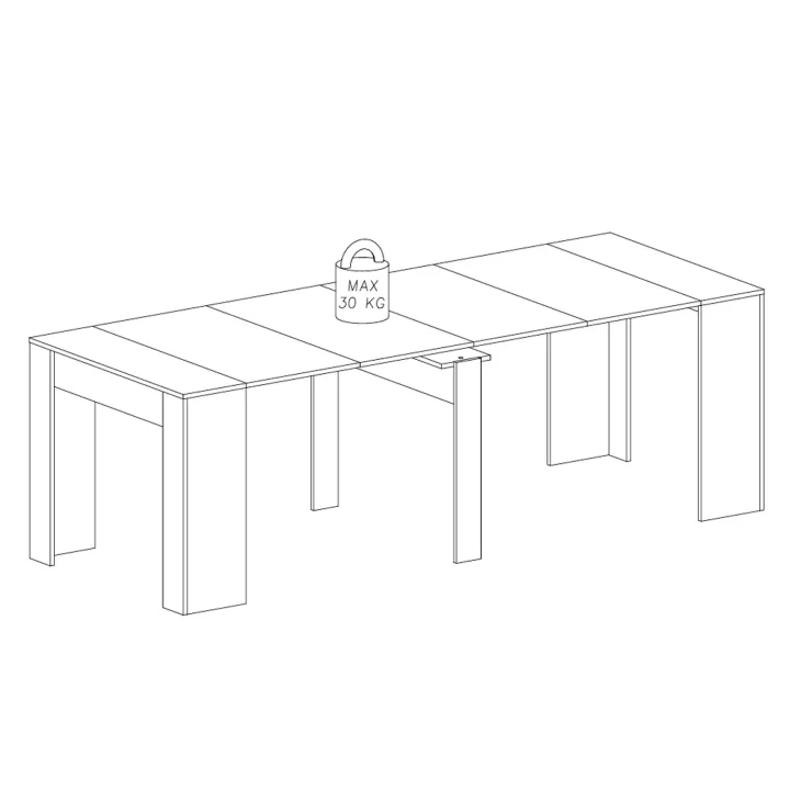 Tavolo consolle allungabile 52/238cm moderno nobilitato noce Virginia