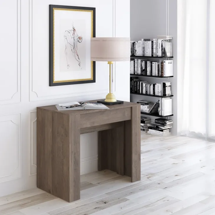 Tavolo consolle allungabile 52/238cm moderno nobilitato noce Virginia