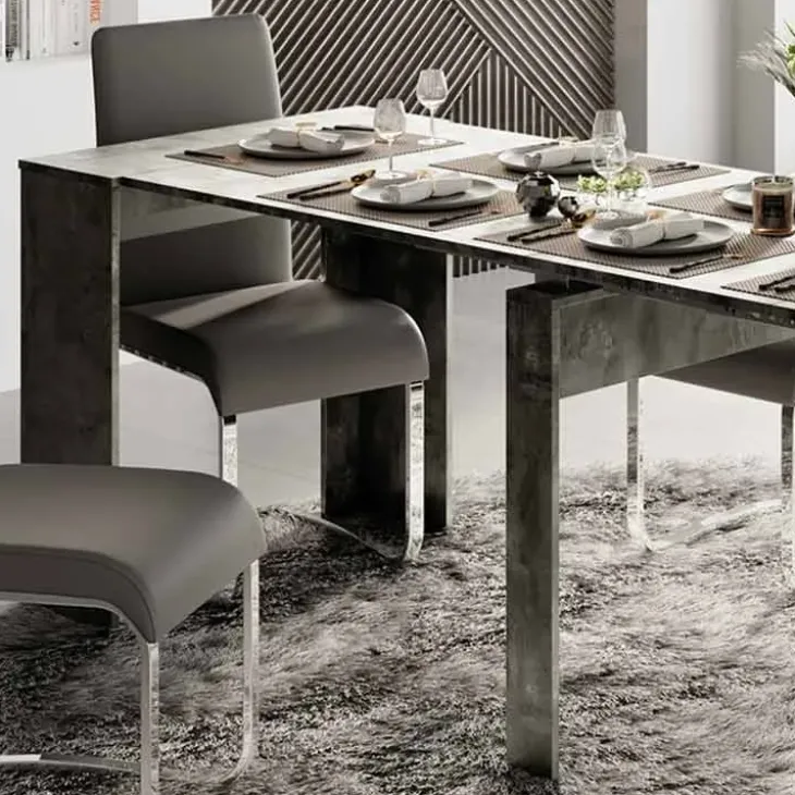 Tavolo consolle allungabile 54/252cm ossido nobilitato Violette
