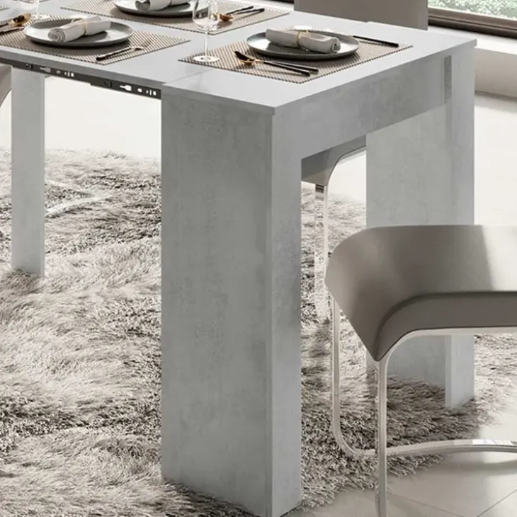 Tavolo consolle allungabile moderno 54/252cm grigio cemento Violette
