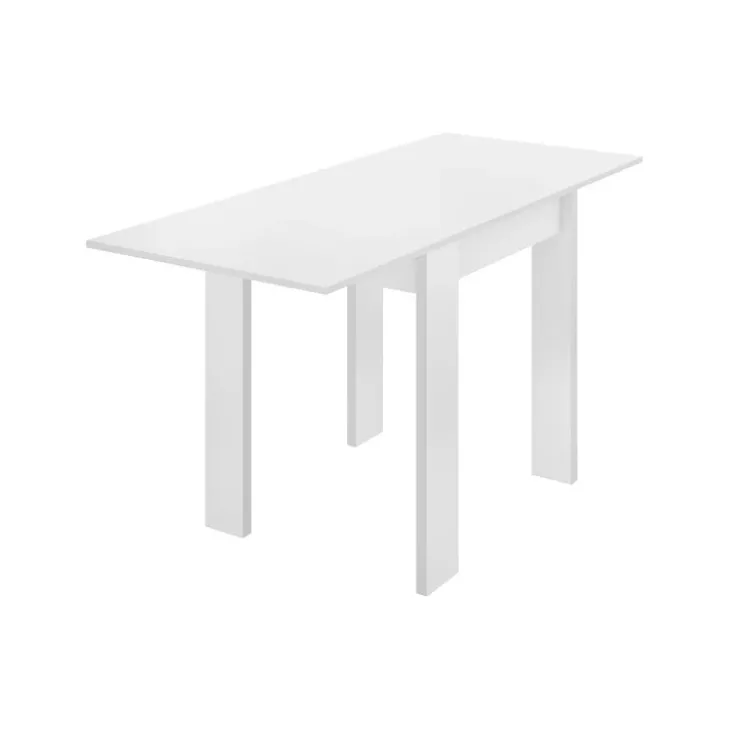 Tavolo da cucina allungabile 67-134x67cm in legno bianco Koke