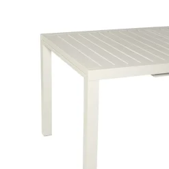 Tavolo da giardino allungabile 160/240x90cm in alluminio bianco Brezza