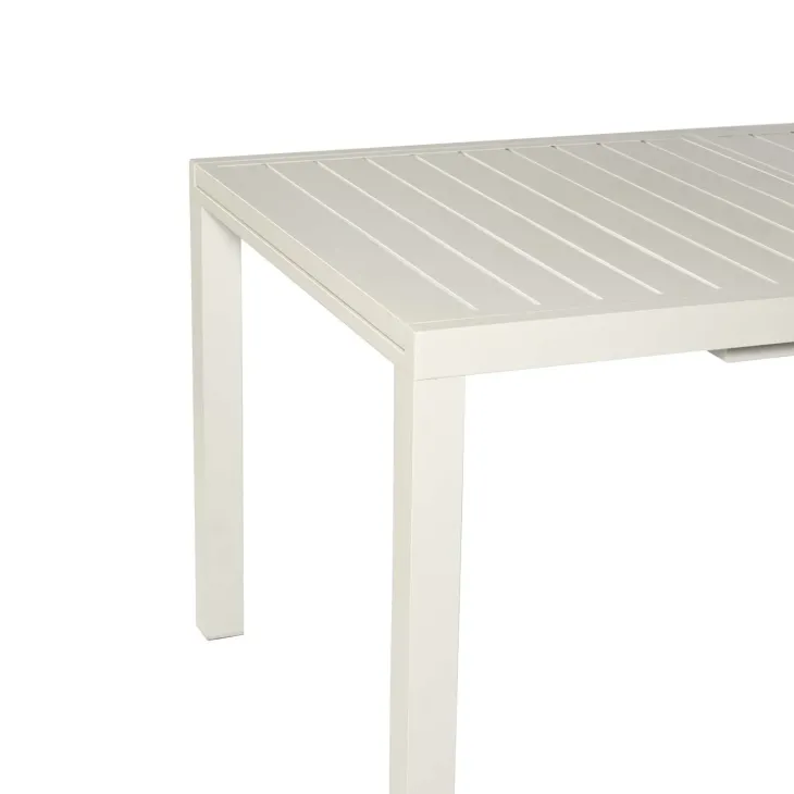 Tavolo da giardino allungabile 160/240x90cm in alluminio bianco Brezza