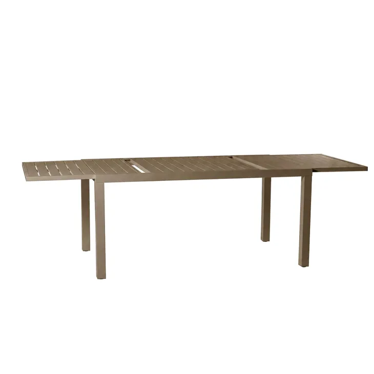 Tavolo da giardino allungabile 160/240x90cm in alluminio tortora Brezza