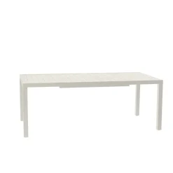 Tavolo da giardino allungabile 200/300x100cm in alluminio bianco Brezza