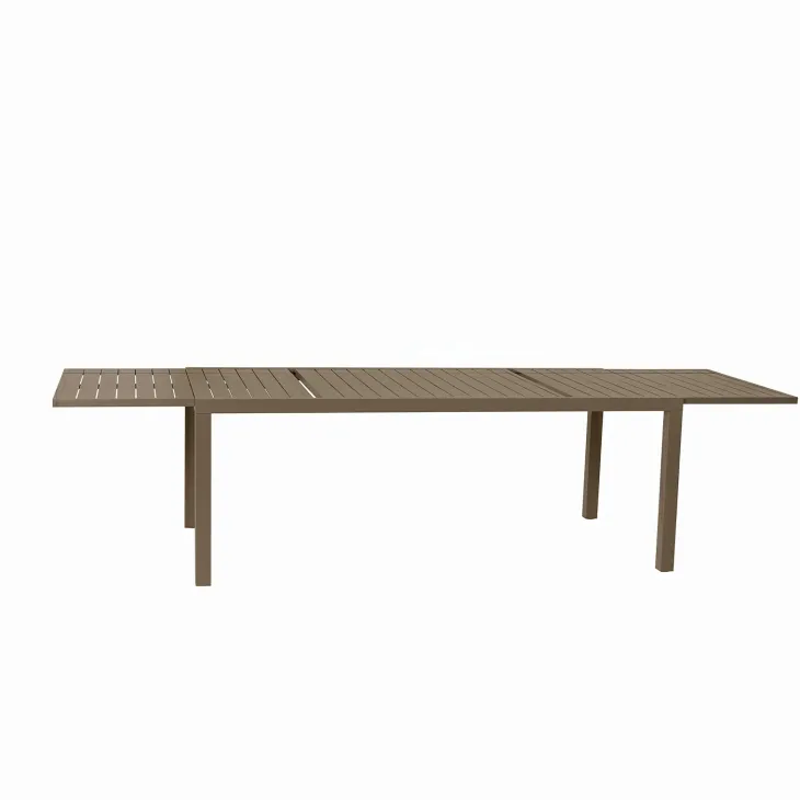 Tavolo da giardino allungabile 200/300x100cm in alluminio tortora Brezza