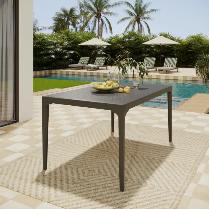 Tavolo da giardino esterno bar dehors 150x74 cm antracite Levanzo