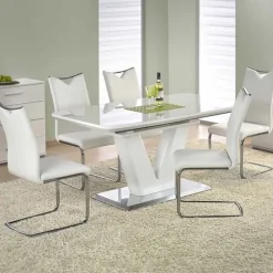 Tavolo da pranzo allungabile 160/220cm bianco lucido Gerbera Gihome®