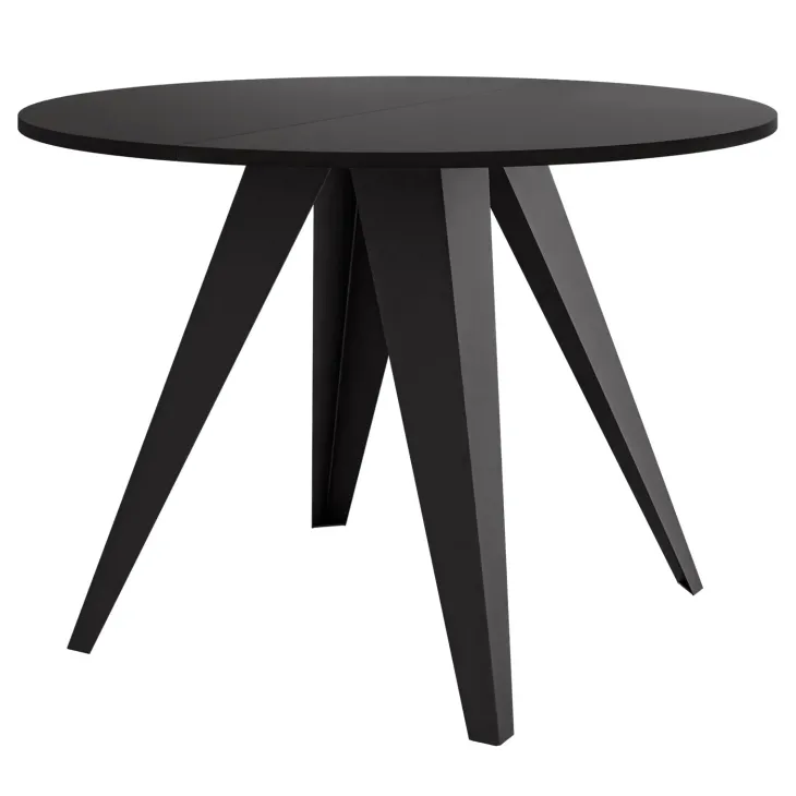 Tavolo da pranzo allungabile 100/138x100 cm rotondo industrial nero metallo nero Cortex