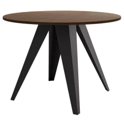 Tavolo da pranzo allungabile 100/138x100 cm rotondo industrial noce metallo nero Cortex
