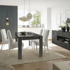 Tavolo da pranzo allungabile 180/228cm grigio laccato lucido Paradise