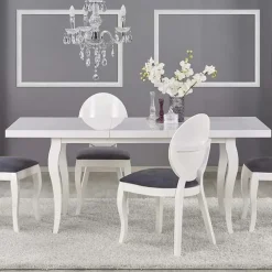 Tavolo da pranzo allungabile moderno 160/240cm bianco Lovoon