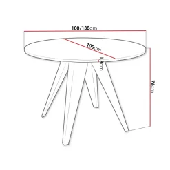 Tavolo da pranzo allungabile 100/138x100 cm rotondo industrial bianco metallo nero Cortex
