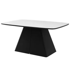 Tavolo da pranzo allungabile 180/256x110cm industrial bianco metallo nero Rail