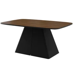 Tavolo da pranzo allungabile 180/256x110cm industrial noce metallo nero Rail