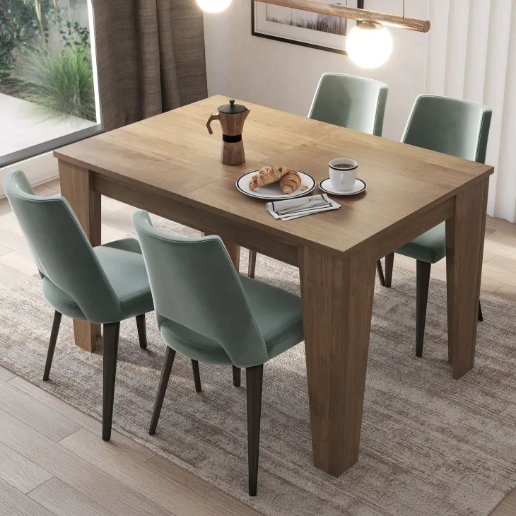 Tavolo da pranzo allungabile 120/160 cm moderno noce Orbis