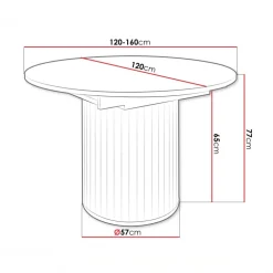 Tavolo da pranzo 120/160 cm ovale allungabile nero opaco Selene