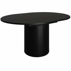 Tavolo da pranzo 120/160 cm ovale allungabile nero opaco Selene