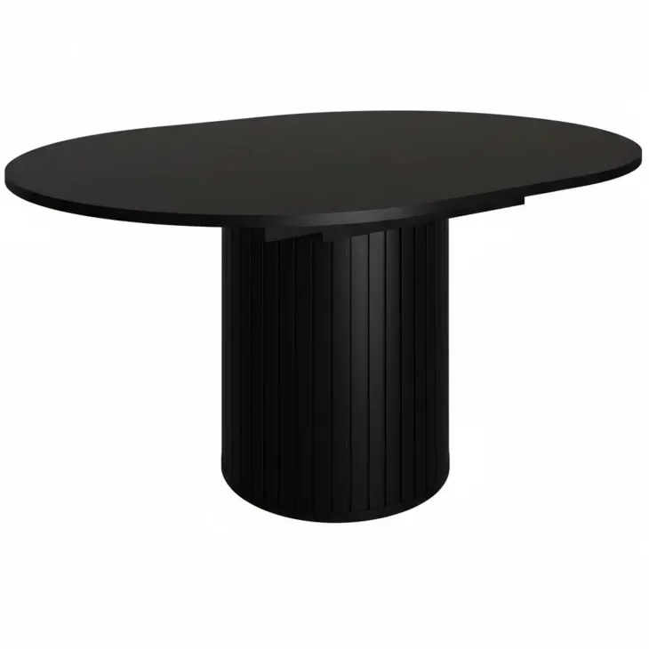 Tavolo da pranzo 120/160 cm ovale allungabile nero opaco Selene