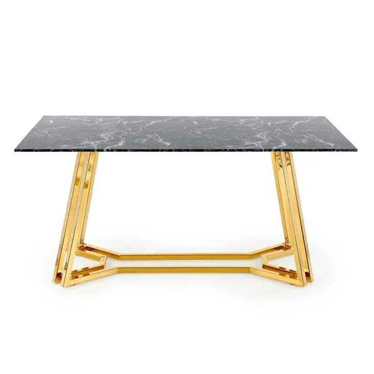 Tavolo da pranzo moderno 160x90cm marmo nero oro Stella