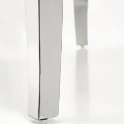 Tavolo da pranzo rotondo 120cm effetto marmo bianco cromato argento Selim