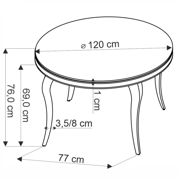 Tavolo da pranzo rotondo 120cm effetto marmo bianco cromato argento Selim