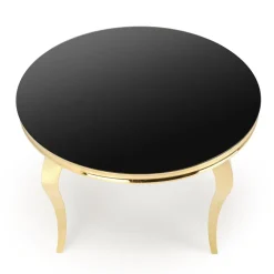Tavolo da pranzo rotondo 120cm vetro nero cromato oro Selim