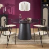 Tavolo da pranzo rotondo 120x77cm nero Igino