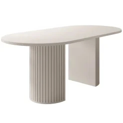 Tavolo da pranzo 185x90cm cannettato ovale beige cashmere Kelda