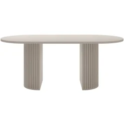Tavolo da pranzo 185x90cm cannettato ovale beige cashmere Kelda