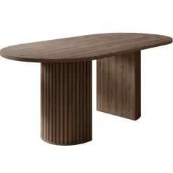 Tavolo da pranzo 185x90cm cannettato ovale noce Kelda