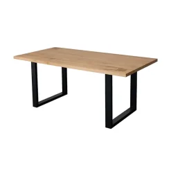 Tavolo da pranzo 160x90cm gambe in metallo legno massello rovere Tarselia