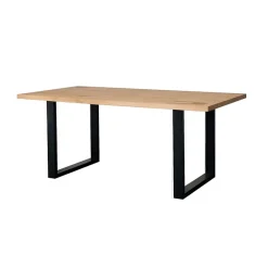 Tavolo da pranzo 160x90cm gambe in metallo legno massello rovere Tarselia
