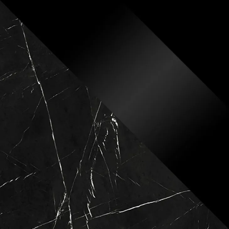Tavolo da pranzo 190x90 cm industrial rettangolare effetto marmo nero metallo nero Axon