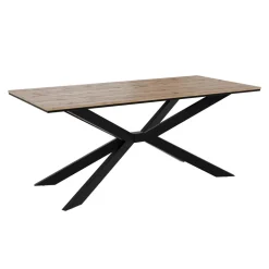 Tavolo da pranzo 190x90 cm industrial rettangolare rovere metallo nero Axon