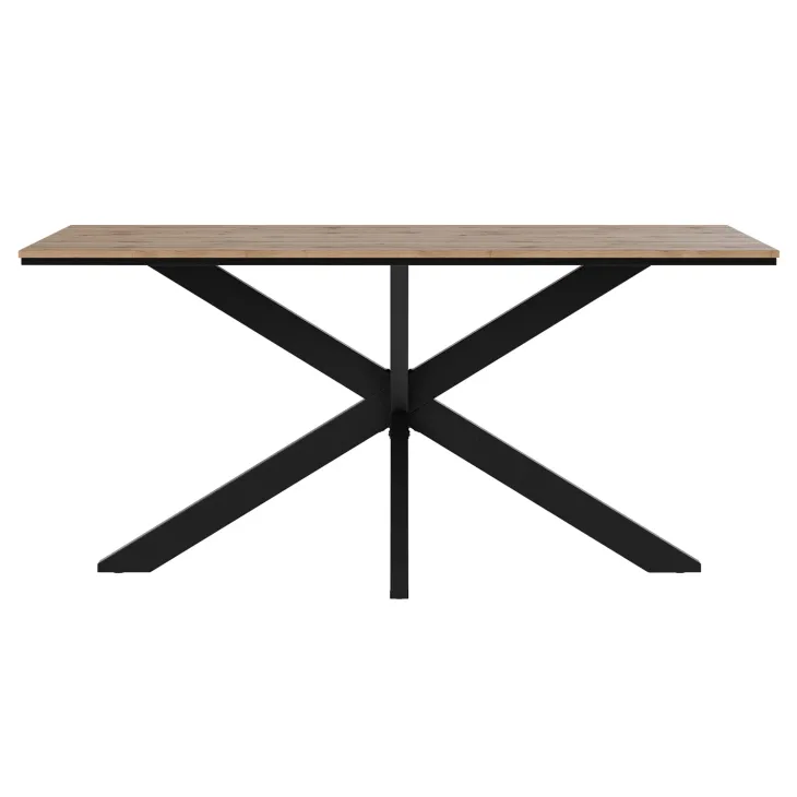 Tavolo da pranzo 160x90 cm industrial rettangolare rovere metallo nero Steel