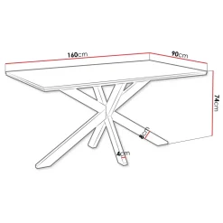 Tavolo da pranzo 160x90 cm industrial rettangolare rovere metallo nero Steel