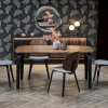 Tavolo da pranzo 169x90cm moderno rovere noce nero Basilia