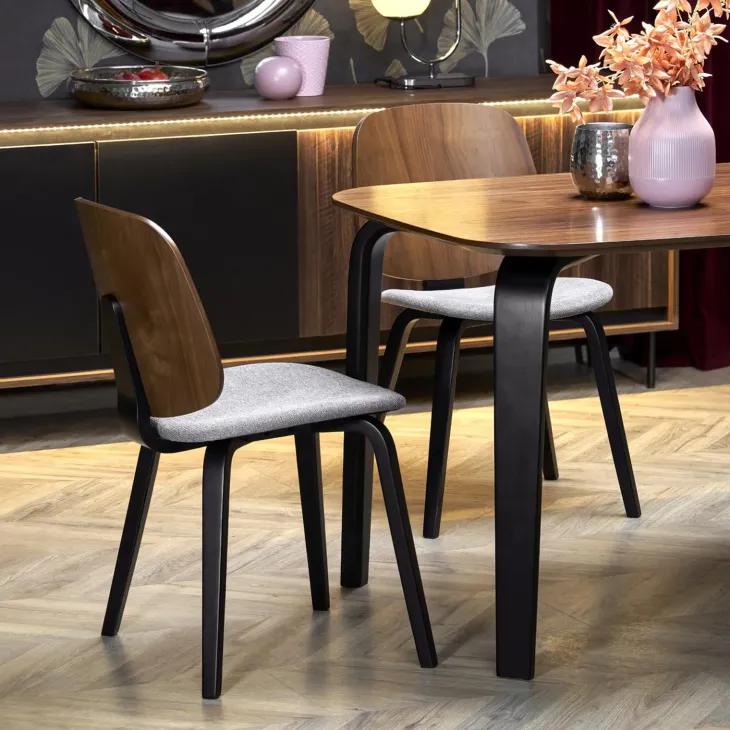 Tavolo da pranzo 169x90cm moderno rovere noce nero Basilia