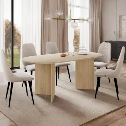 Tavolo da pranzo 185x90cm ovale rovere Elden