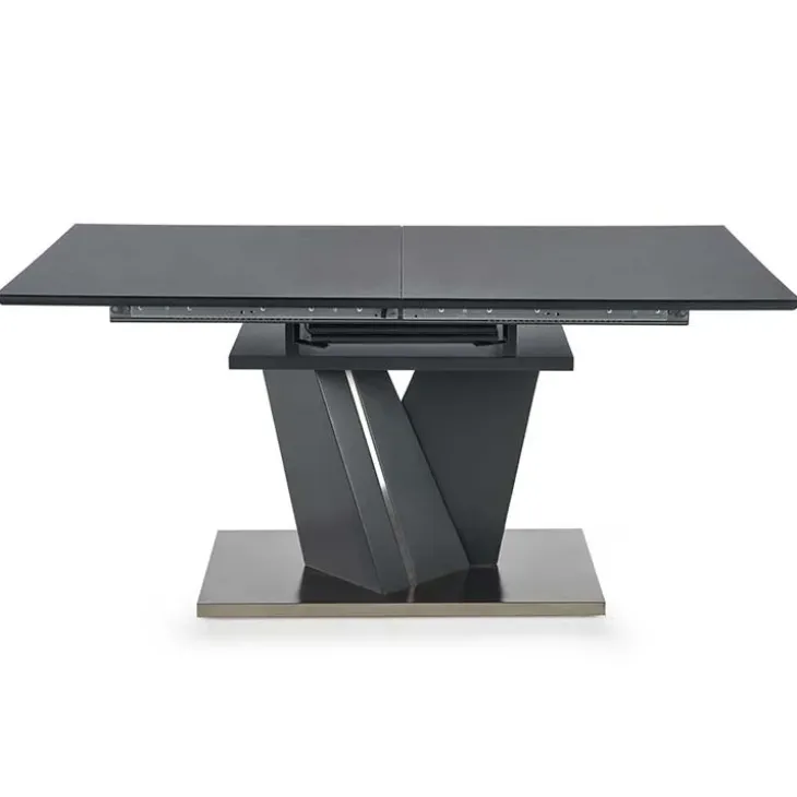 Tavolo in vetro allungabile moderno 160/200cm grigio scuro Curtis