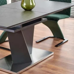 Tavolo in vetro allungabile moderno 160/200cm grigio scuro Curtis