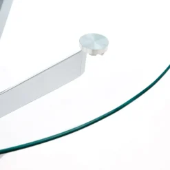 Tavolo in vetro 100x100cm rotondo da pranzo acciaio cromato Minerva Gihome®