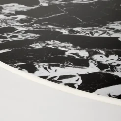 Tavolo rotondo 120cm moderno effetto marmo nero Anul